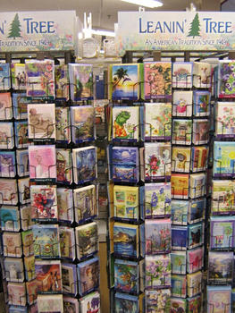Leaning Tree Greeting Cards