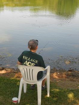 Local Youth taking part in the Fishing Derby