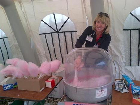 Barb making cotton candy