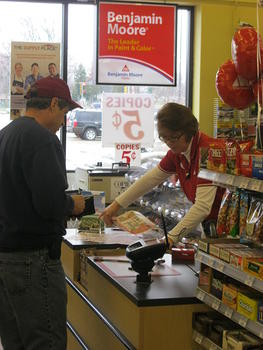 Beth helping customer